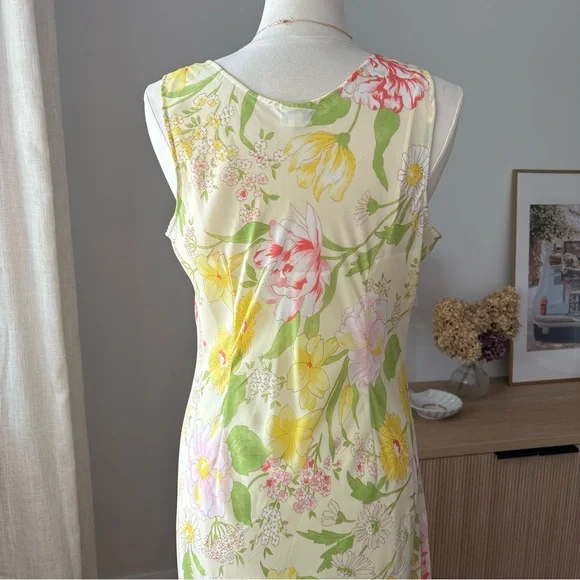 Vintage Y2K Floral Midi Slip Dress – VTG size 16. (M/L) - Picture 7 of 10